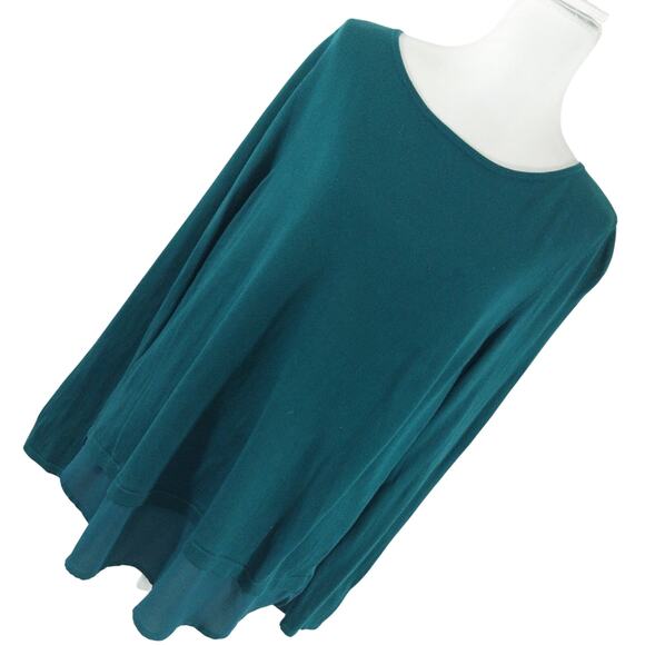 ANN TAYLOR LOFT! EMERALD GREEN ULTRA LIGHTWEIGHT SWEATER, CHIFFON SKIRT! SZ L - Picture 7 of 7